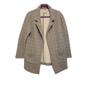 Forever 21 Checkered Wool Blazer Gray Size M